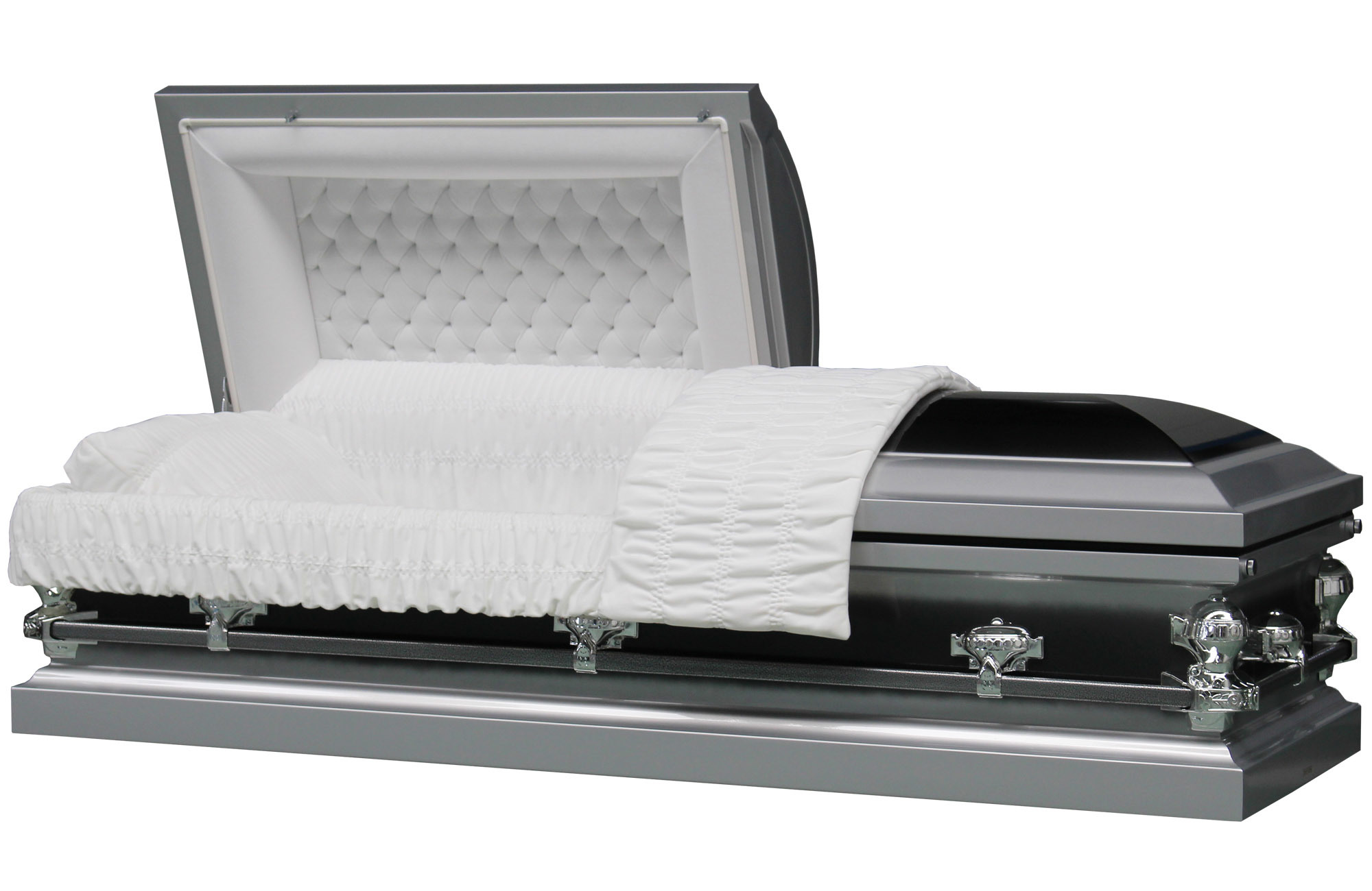 18 Ga Carbon Steel Silver Ebony Casket