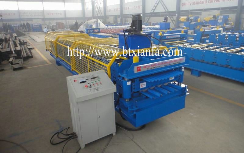 High Efficiency Double Layer Step Roof Roll Forming Machine (XF18-35)