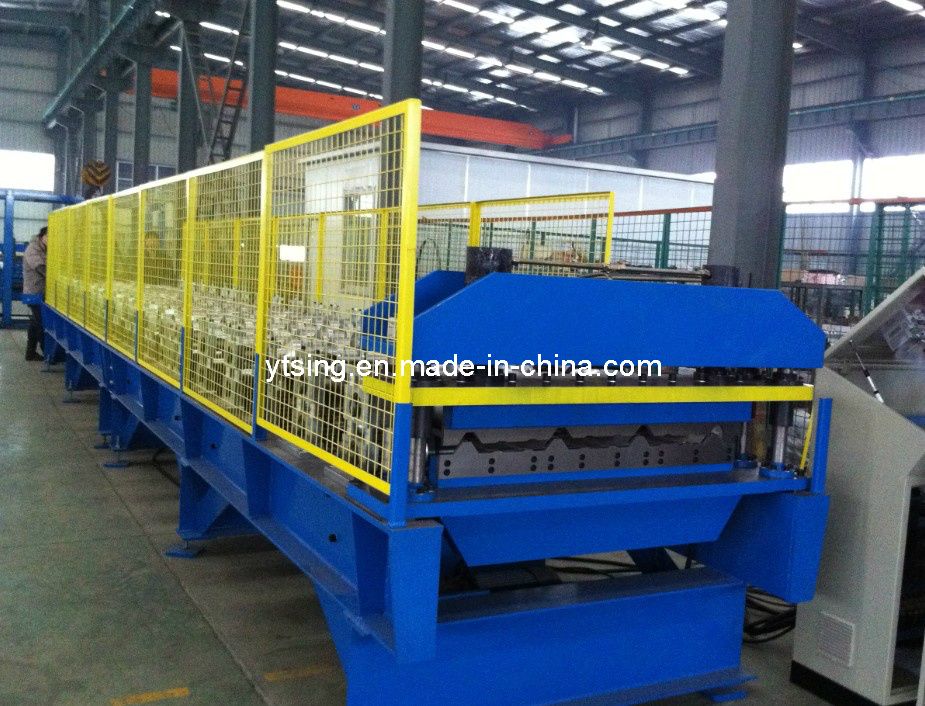 13 Stations Trapezoid Wall Panel Roll Forming Machine with 1.2 Inch Single Chain Drive (YD-1017)